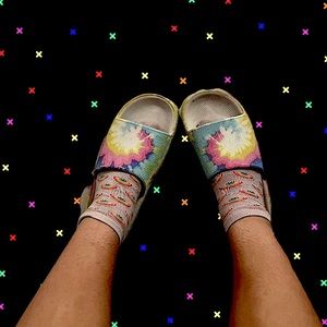Pastel tie-dye slides!!🌈🌟
